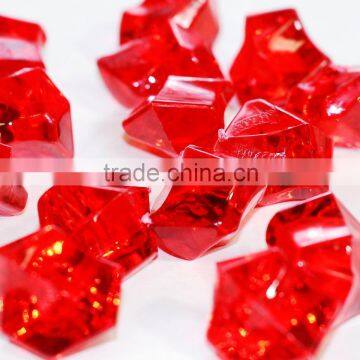 wholesale colored acrylic ice stone, ruby red