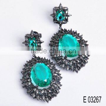 Fashion luxury AAA grade jewelry wholesale price glass earrings for women