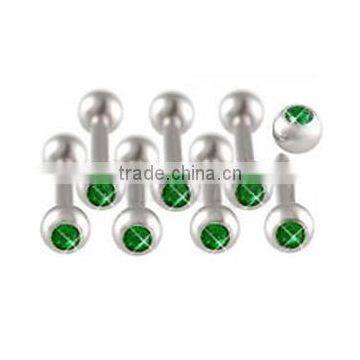 Labret 316L Surigal Steel Lip Ring with gem body piercing jewelry