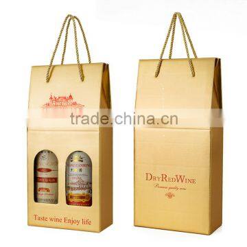 High Quality Recyclable Wine Packaging Take Away Paper Bag
