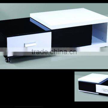 Black and white functional high glossy Coffee table 1127