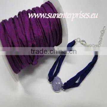 Silk habotai Cords - handyed silk cords -Fashion Purple