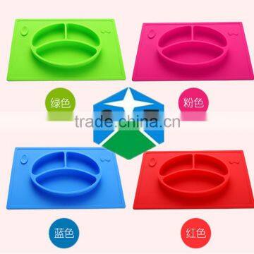 Plate Baby Mats Silicone Integrated Tray Grid Infant Plate Supplementary Food Trays