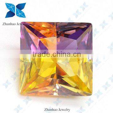 high quality loose square multi color cubic zirconia gems