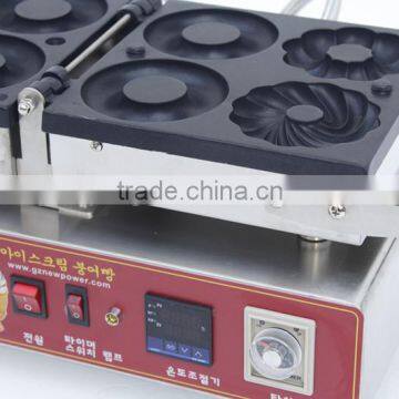 4pcs Commercial Use Non-stick 110v 220v Electric 180 Degree Swing 10cm Digital Donut Baker photo-3