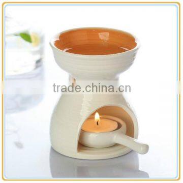 round ceramic oil burner with brown opening