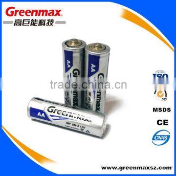 Plastic 1.5v aa r6 um3 carbon zinc battery