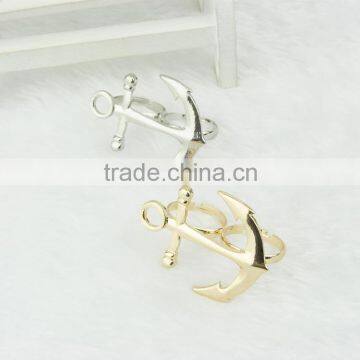 Fashion Jewelry Boat Anchor Dual Silver Ring photo-3