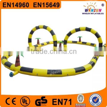 Outdoor custom logo inflatable race track, inflatable go kart track