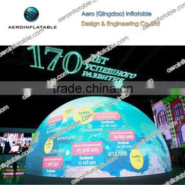 Inflatable vertical hemispherical projector screen / earth balloon / dome