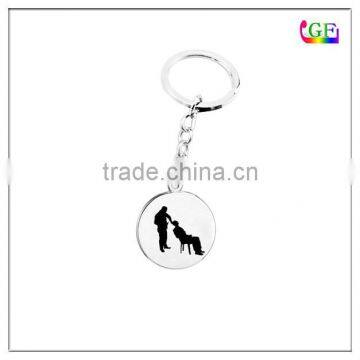 Silver head shaved Silhouette keychain