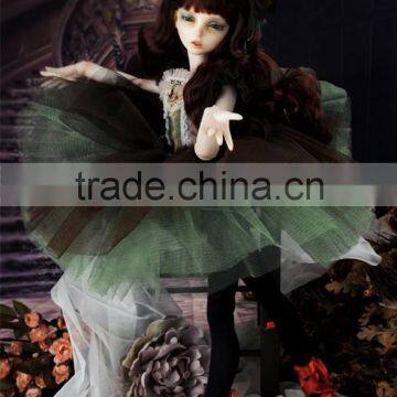 New Arrival Heat Resistant Dark Brown Deep Wavy 1/4 BJD Doll Wig photo-2