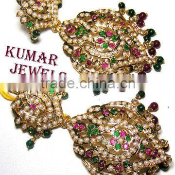 Artificial jadau earrings