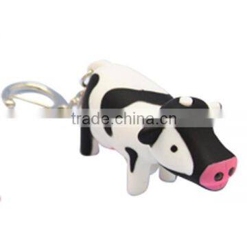 Wholesale pig shape led keychain light with sound flashlight torch christmas led lights