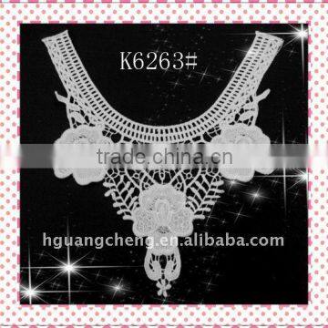 K6263/Floral Cotton Lace Collar Applique in apparel