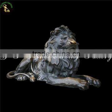 Bronze lion statue sculpture