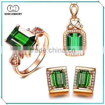 Factory wholesale emerald green jewelry set