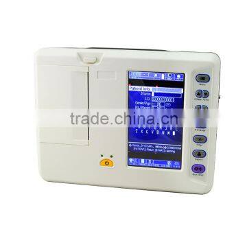 Portable 7 Inch 6 Channel Digital Electrocardiograph ECG Machine EKG-1206A by CE Approved photo-3