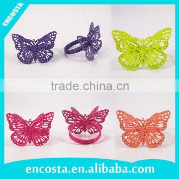 2016 New Butterfly Paper Wedding Party Napkin Ring Serviette Table Decor