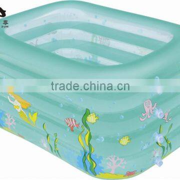 New deep design inflatable phthlate free pvc swimming pool with custom logo printed for promotion