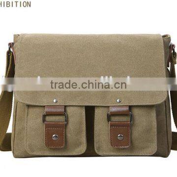 Made in China High Quality Men's Vintage Canvas Messenger Shoulder Bag Crossbody Sling School Bags Satchel photo-4