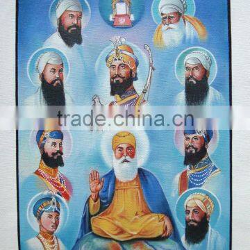 Sikh Guru Nanak Art Rare Sikhism Ten Gurus Canvas Oil Painting photo-2