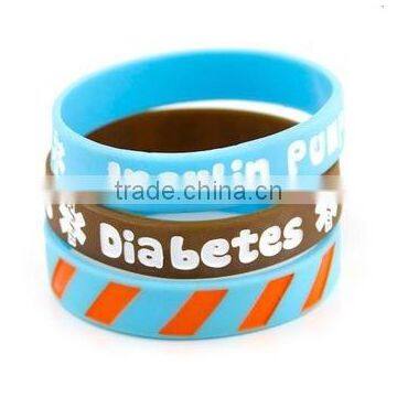 Cheap wholesale colorful rubber band silk screen printing silicone bracelets for promotion