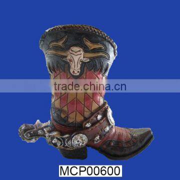 Funny Customized Ceramic Cowboy Boot Planter