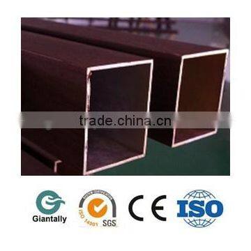 Fireproof Aluminum square tube profile coated wood skin