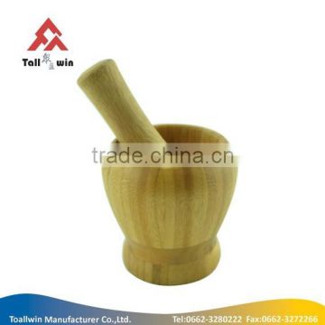 hot selling high quality bamboo mortar & pestle