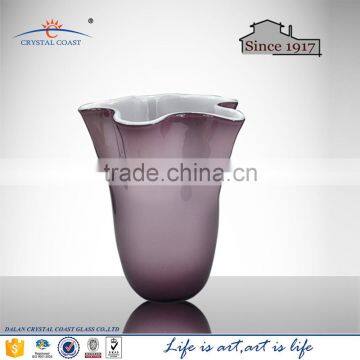 Glass flower shaped vase for home decoration glass vase