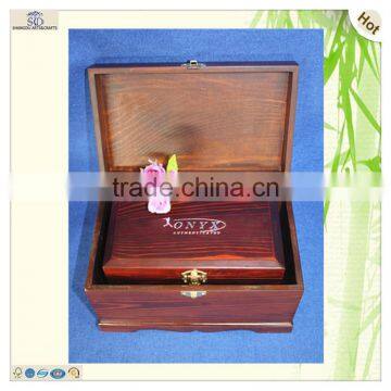 Set 3 Large Small Painted Carved Lock Wooden Box photo-6