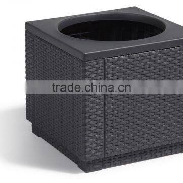 2017 Trade Assurance Most Popular Alum Frame Rattan Cube Planter Outdoor Rattan Plant Holder photo-3