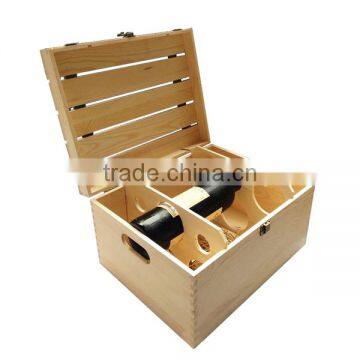 100% High-Quality Pine Wood Red Wine Square Box, Bottle Storage Packaging Box photo-4