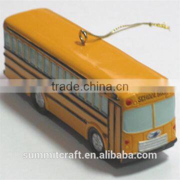 3D decorative resin miniature bus christmas wall hanging decorations