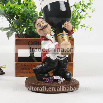 Custom Resin Funny Chef Figurines Wine Bottle Holder photo-6