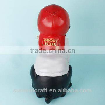 Fashion Hip-hop Style Resin Black Engligh Bulldogs Statue for Sale photo-3