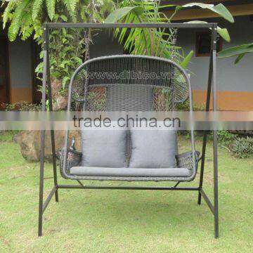 2012 PE Rattan Hanging Double Chair- Alu. & Steel Frame