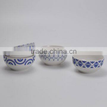 set of 4pcs ceramic bowl, porcelain with decal