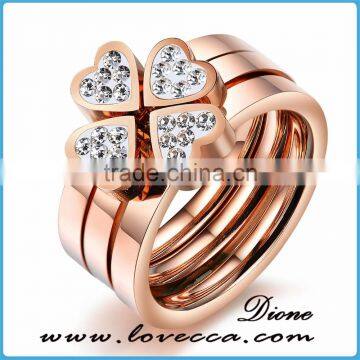 Wholesale Bulk Sale Heart Shaped Rose Gold Plating Stainless Steel Ring Women Jewelry photo-4