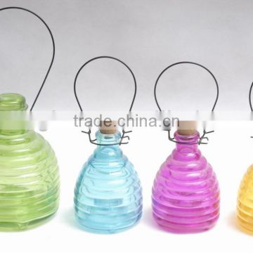 colored glass wasp trap hanging glass bee catcher , glassware