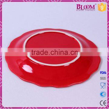 Handmade Ceramic Red Glazed Gift Decorative Plate photo-3