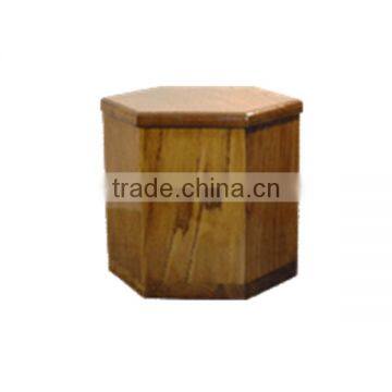 Special shape of hexagon wooden urns for ashes cheap prices