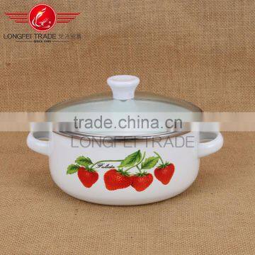 White Enamel Cooking Pot With Beautiful Can Custom Decals photo-3