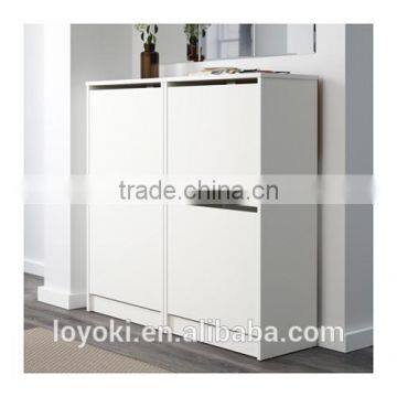 New Design Shoe Cabinet With 2 Compartments E1 Rank MDF Wooden Shoe Storage With Glossy Finished Shoe Cabinet photo-4