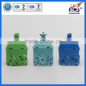 Starfish ceramic spice jar with lid for kitchen storage