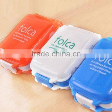 Colorful Plastic 3 Layers RECTANGLE Portable Travelling Mini Pill Box 8 Day photo-3