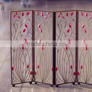 European Restaurant Bedroom Carved Hollow Metal Screen photo-5