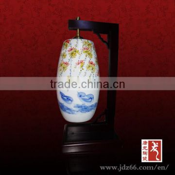 Chinese style high quality round ceramic handmade table lamps for home decor