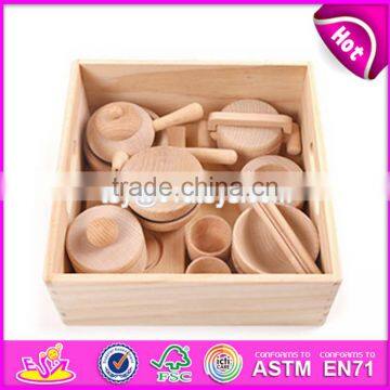 2017 New Design Preschool Toddlers Natural Wooden Dinner Set Toys W10B178